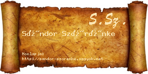 Sándor Szörénke névjegykártya